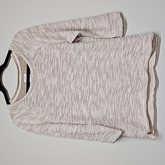 dressbarn Tops - DB Sunday (by Dressbarn) terry cloth sweatshirt in cream & tan, size Large